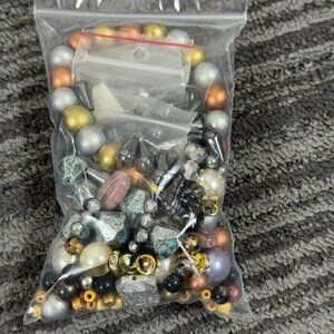 Metallic & Gemstone Bead Grab Bag – 11 oz Mixed Jewelry-Making Beads